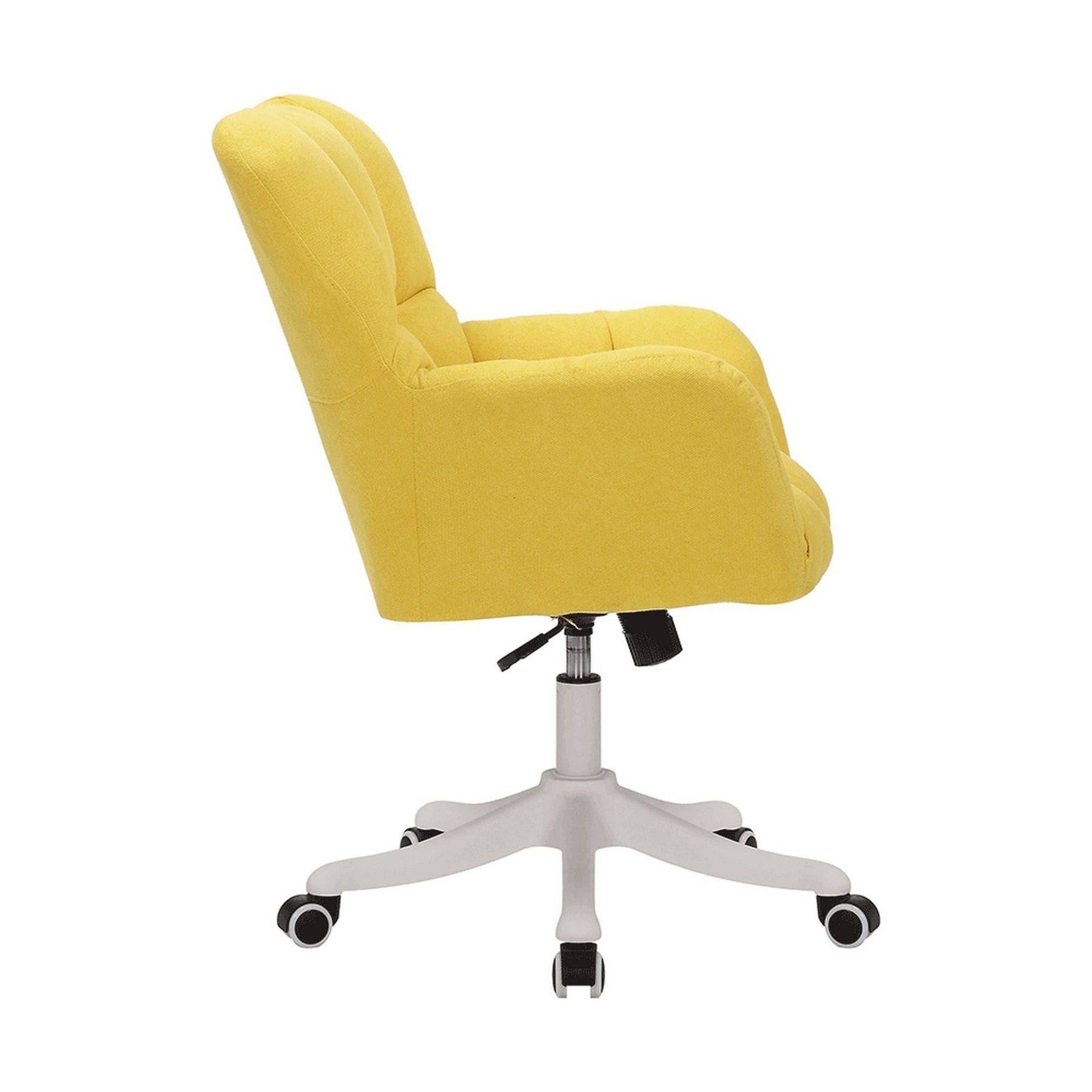 Scaun birou LOREL, galben, stofa clasica, 64x67x89.5/99.5 cm