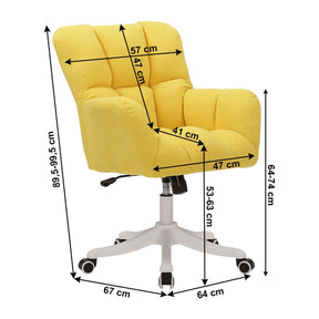 Scaun birou LOREL, galben, stofa clasica, 64x67x89.5/99.5 cm
