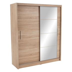 Dulap cu uși glisante LOW, stejar sonoma laminat, 180x61x215 cm