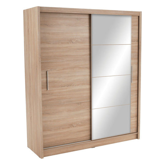 Dulap cu uși glisante LOW, stejar sonoma laminat, 180x61x215 cm
