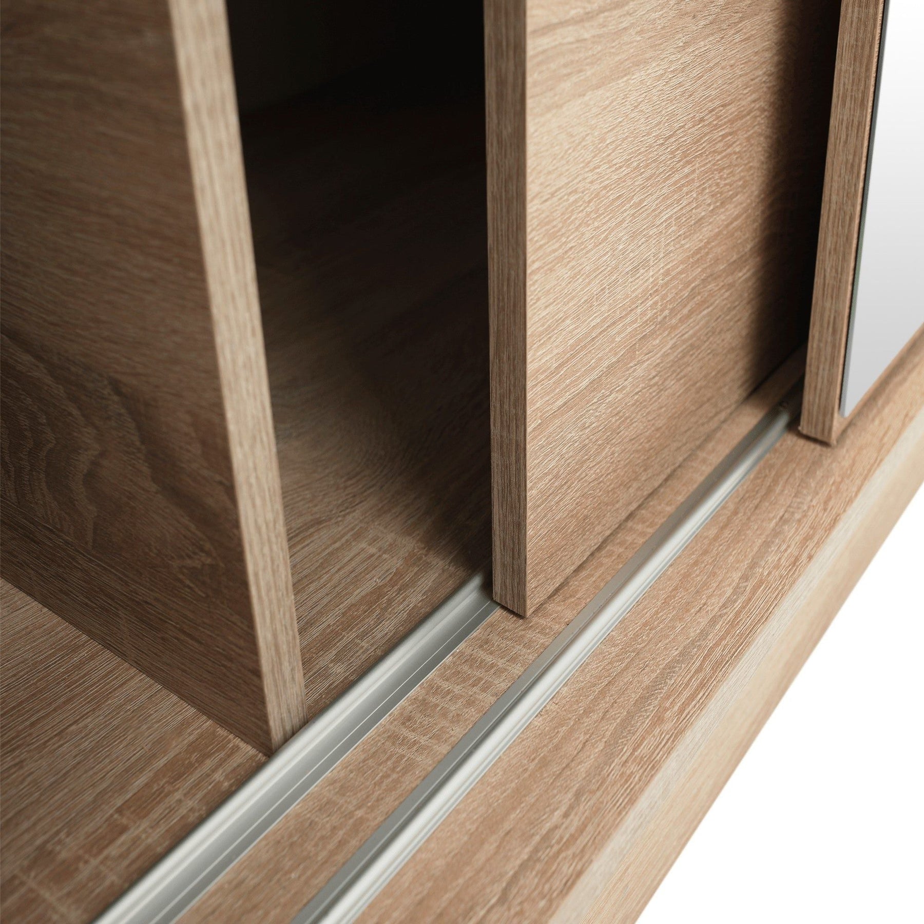 Dulap cu uși glisante LOW, stejar sonoma laminat, 180x61x215 cm