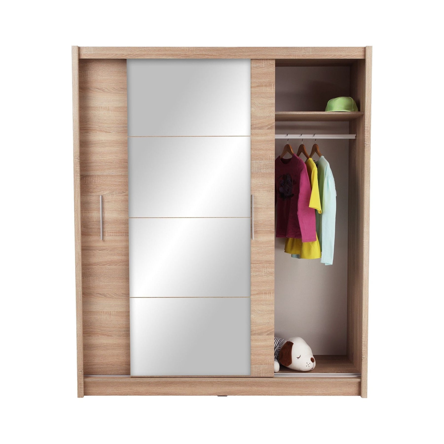 Dulap cu uși glisante LOW, stejar sonoma laminat, 180x61x215 cm