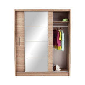 Dulap cu uși glisante LOW, stejar sonoma laminat, 180x61x215 cm