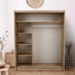 Dulap cu uși glisante LOW, stejar sonoma laminat, 180x61x215 cm