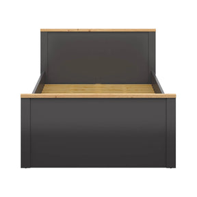 Cadru pat HESEN 120x200, gri grafit/stejar artisan, PAL