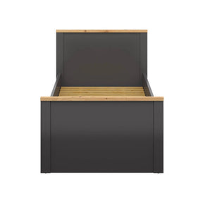 Cadru pat HESEN 90x200, gri grafit/stejar artisan, PAL