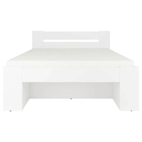 Cadru pat NEPO PLUS 140x200, alb, PAL laminat, cu spatiu depozitare
