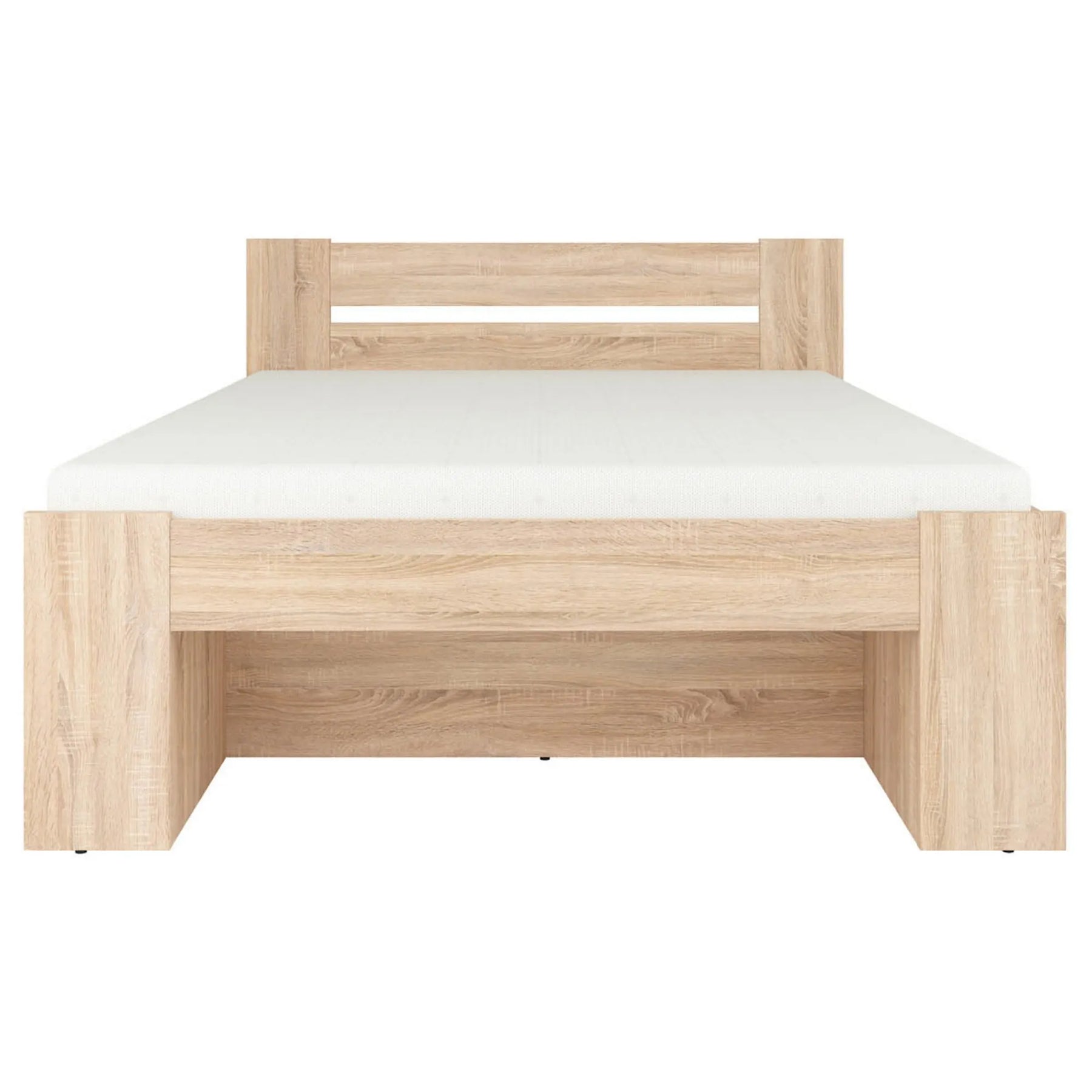 Cadru pat NEPO PLUS 140x200, stejar sonoma, PAL laminat, cu spatiu depozitare