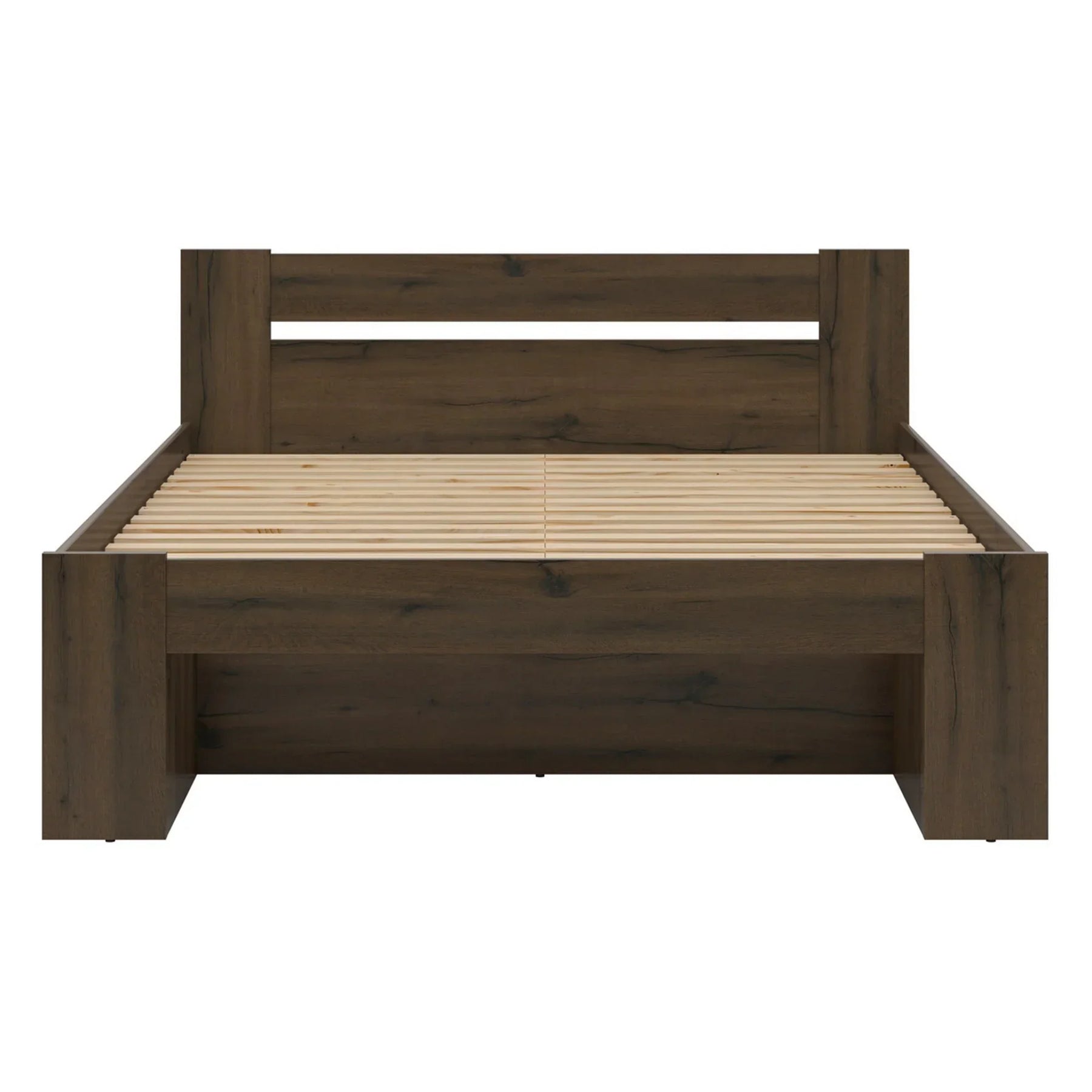 Cadru pat NEPO PLUS 160x200, stejar nobil, PAL laminat, cu spatiu depozitare