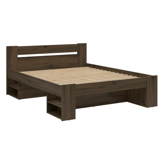 Cadru pat NEPO PLUS 160x200, stejar nobil, PAL laminat, cu spatiu depozitare