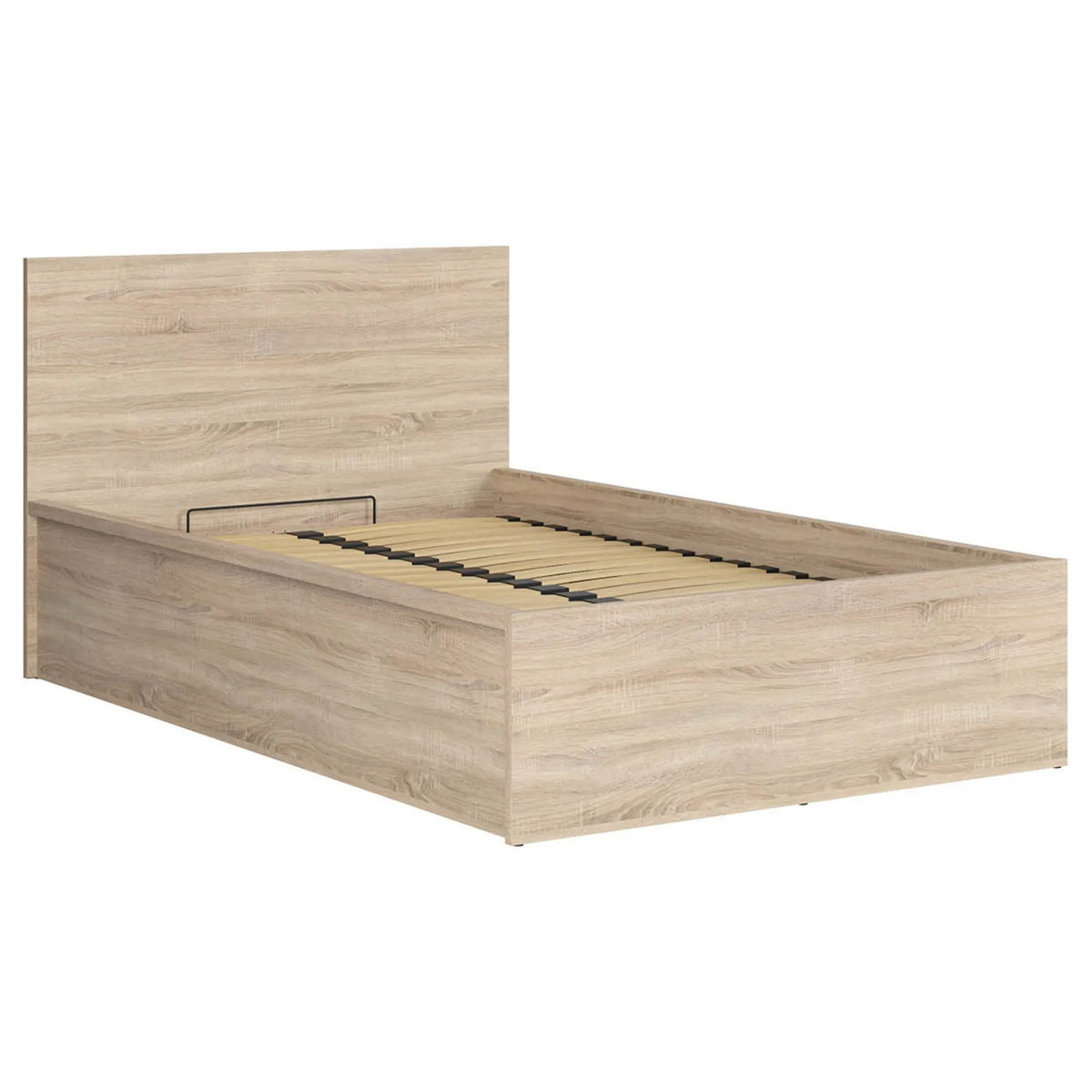 Pat TETRIX  120x200, stejar sonoma, PAL laminat, cu somiera si lada depozitare