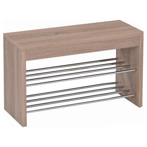 Bancuta LUSI A, stejar sonoma/crom, METAL, cu pantofar, 80x30x47 cm