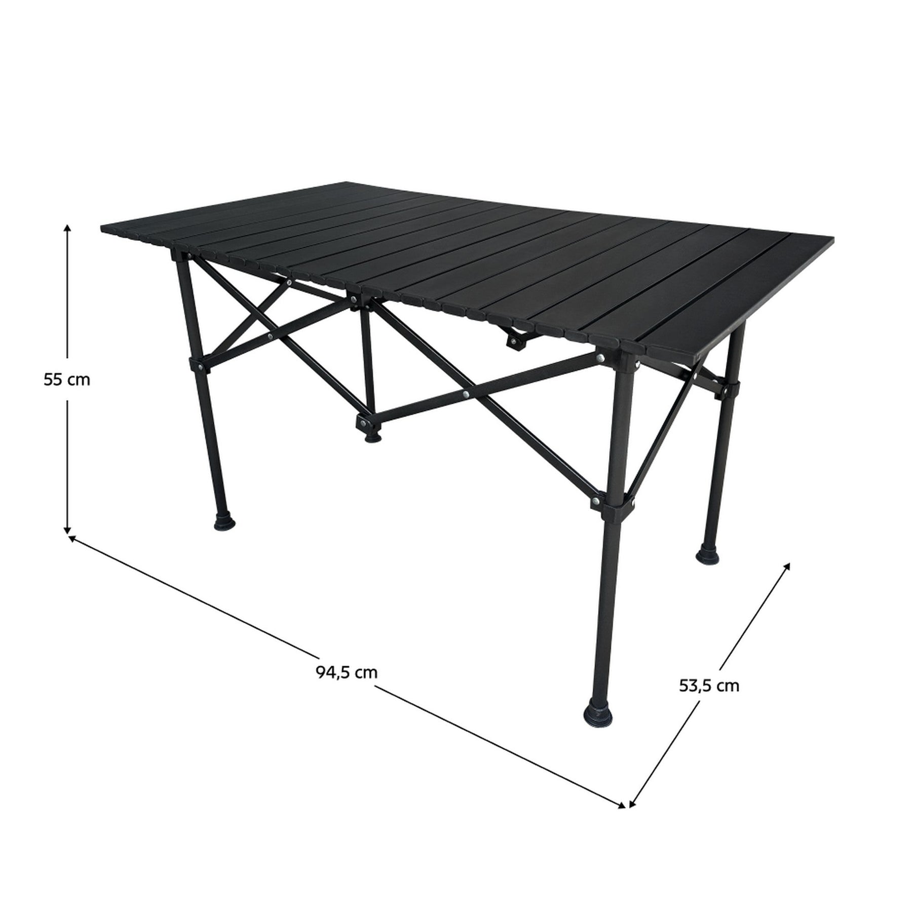 Masa gradina MAKUR, negru, metal, 95x54x55 cm