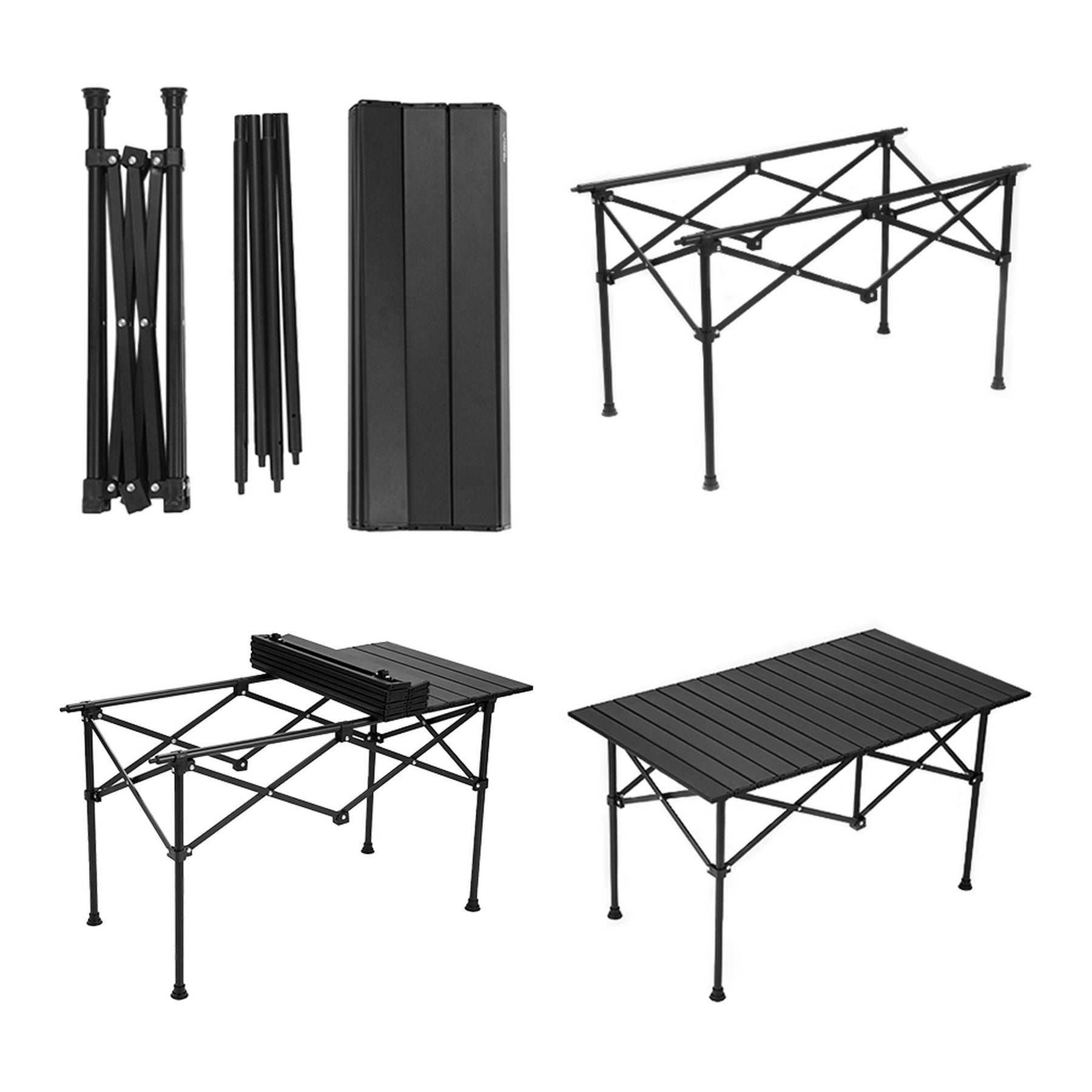 Masa gradina MAKUR, negru, metal, 95x54x55 cm
