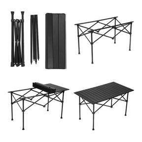 Masa gradina MAKUR, negru, metal, 95x54x55 cm