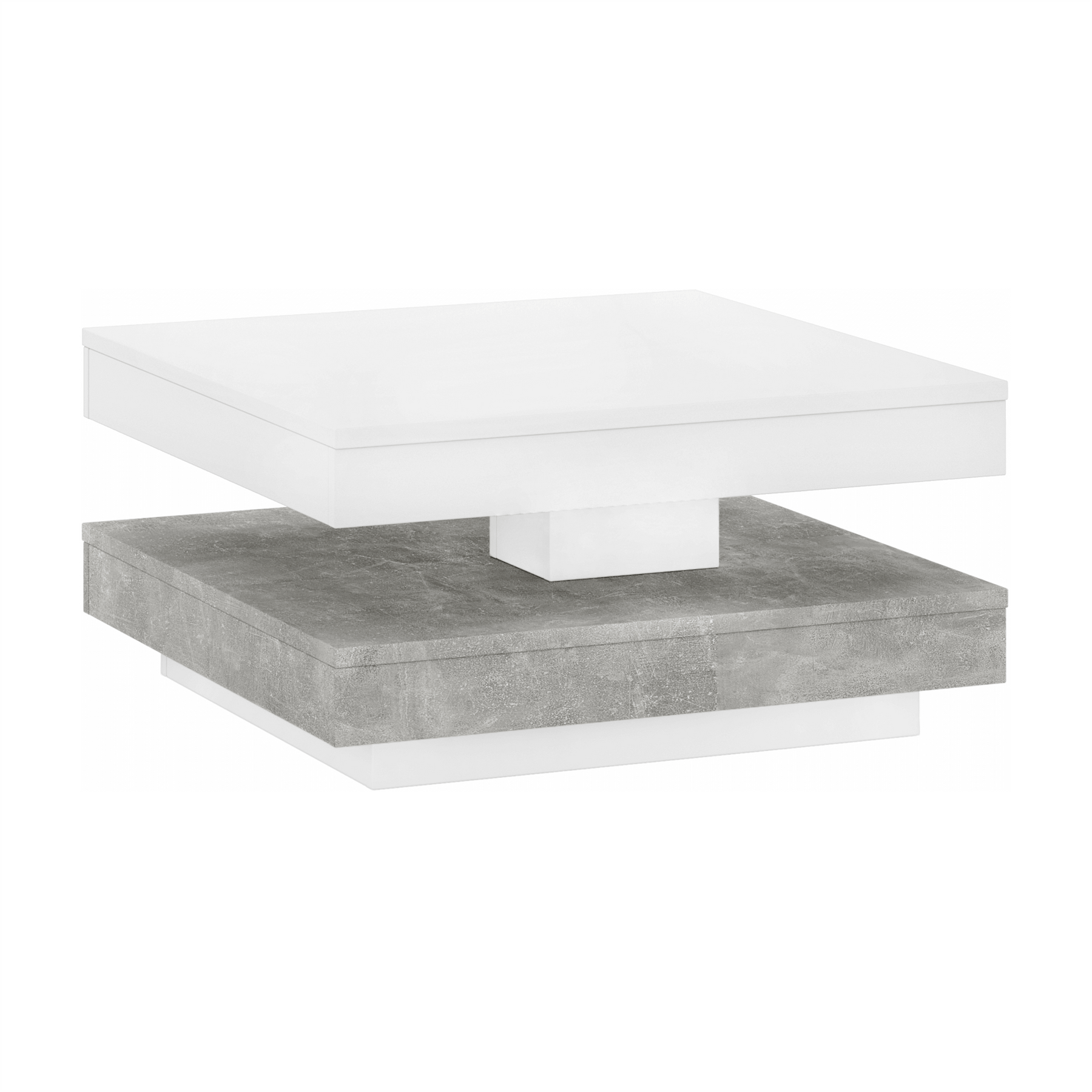 Masuta cafea MANDY, alb/gri beton, 70x70x34 cm