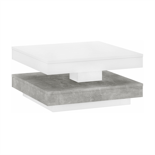 Masuta cafea MANDY, alb/gri beton, 70x70x34 cm