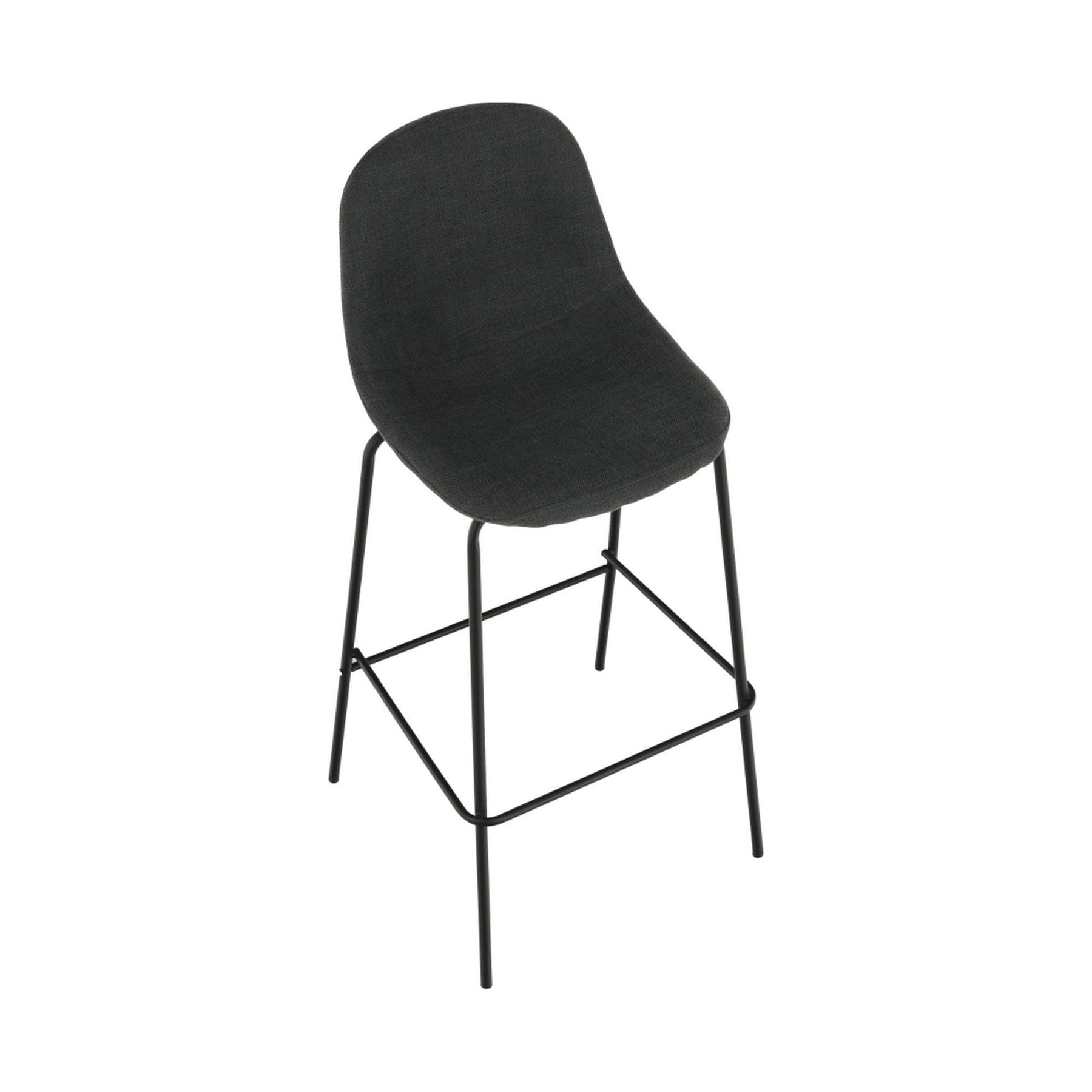 Scaun de bar MARIOLA 2 NEW, gri inchis, stofa clasica/metal, 49x51x101 cm
