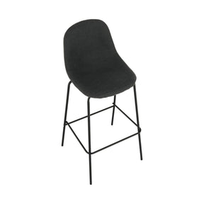 Scaun de bar MARIOLA 2 NEW, gri inchis, stofa clasica/metal, 49x51x101 cm