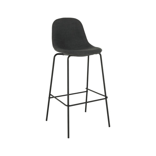 Scaun de bar MARIOLA 2 NEW, gri inchis, stofa clasica/metal, 49x51x101 cm
