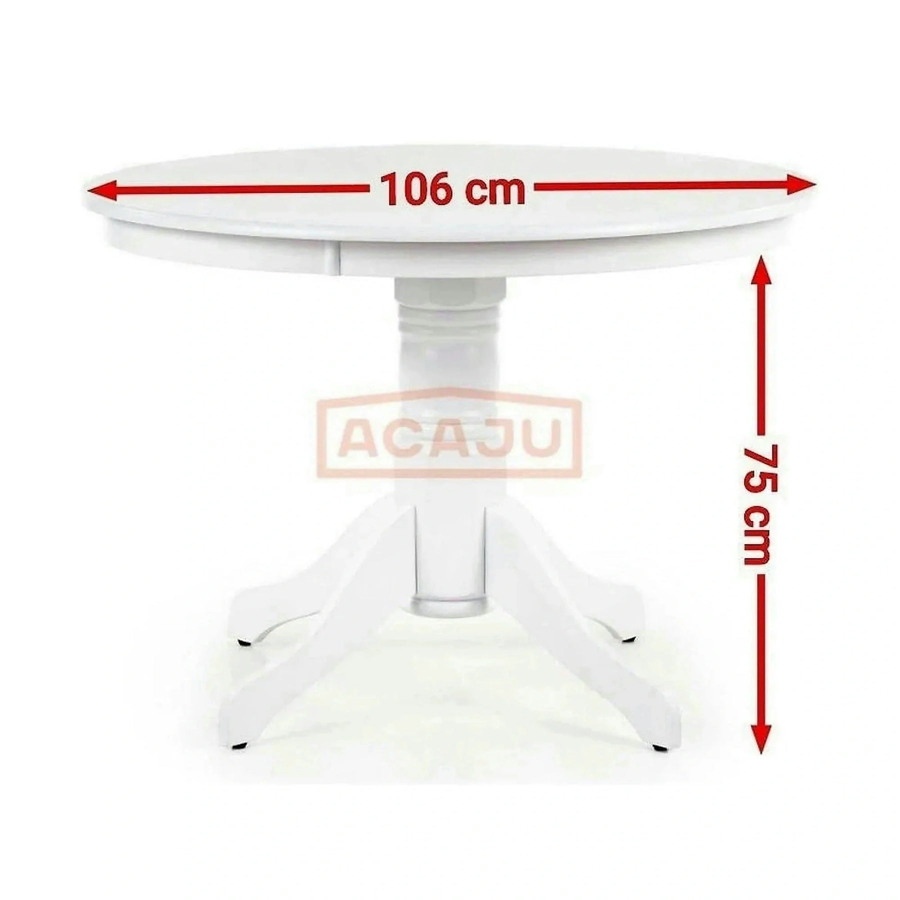 Masa alba living GLOSTER, MDF/lemn, alb, 106×106×75 cm