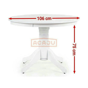 Masa alba living GLOSTER, MDF/lemn, alb, 106×106×75 cm