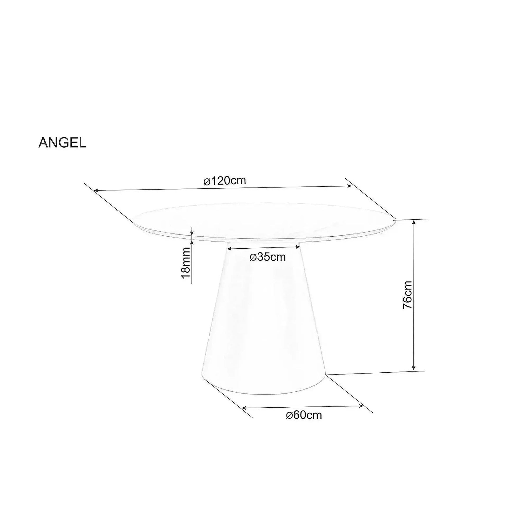 Masa ANGEL, MDF/furnir natural segmentat/MDF lacuit, stejar/negru mat, 120×120×75 cm