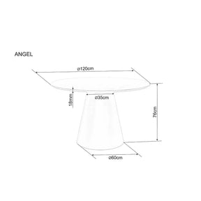 Masa ANGEL, MDF/furnir natural segmentat/MDF lacuit, stejar/negru mat, 120×120×75 cm