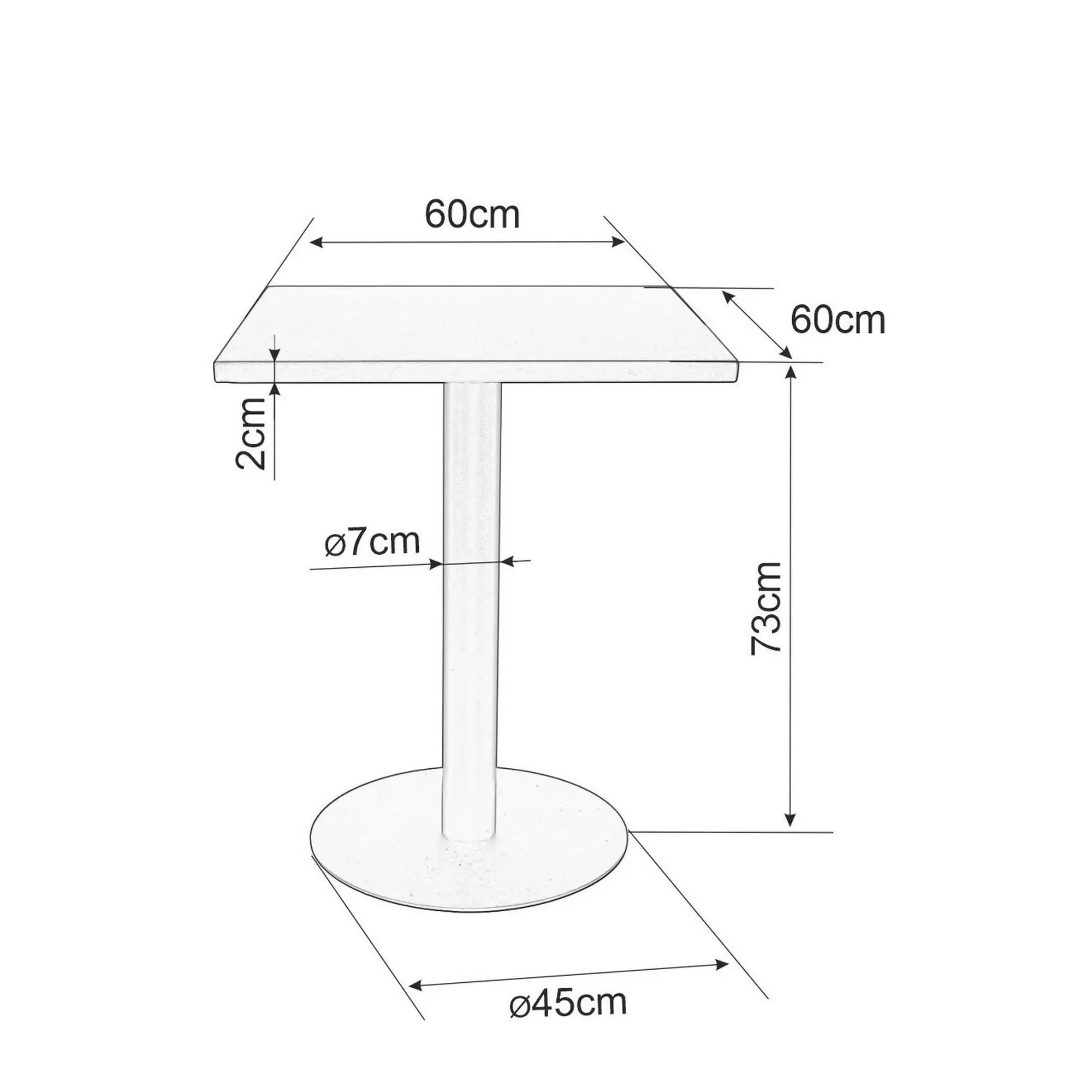 Masa bar DETROIT OCN-39344, negru