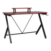 Masa birou DETROIT OCN-39298, negru mat/rosu