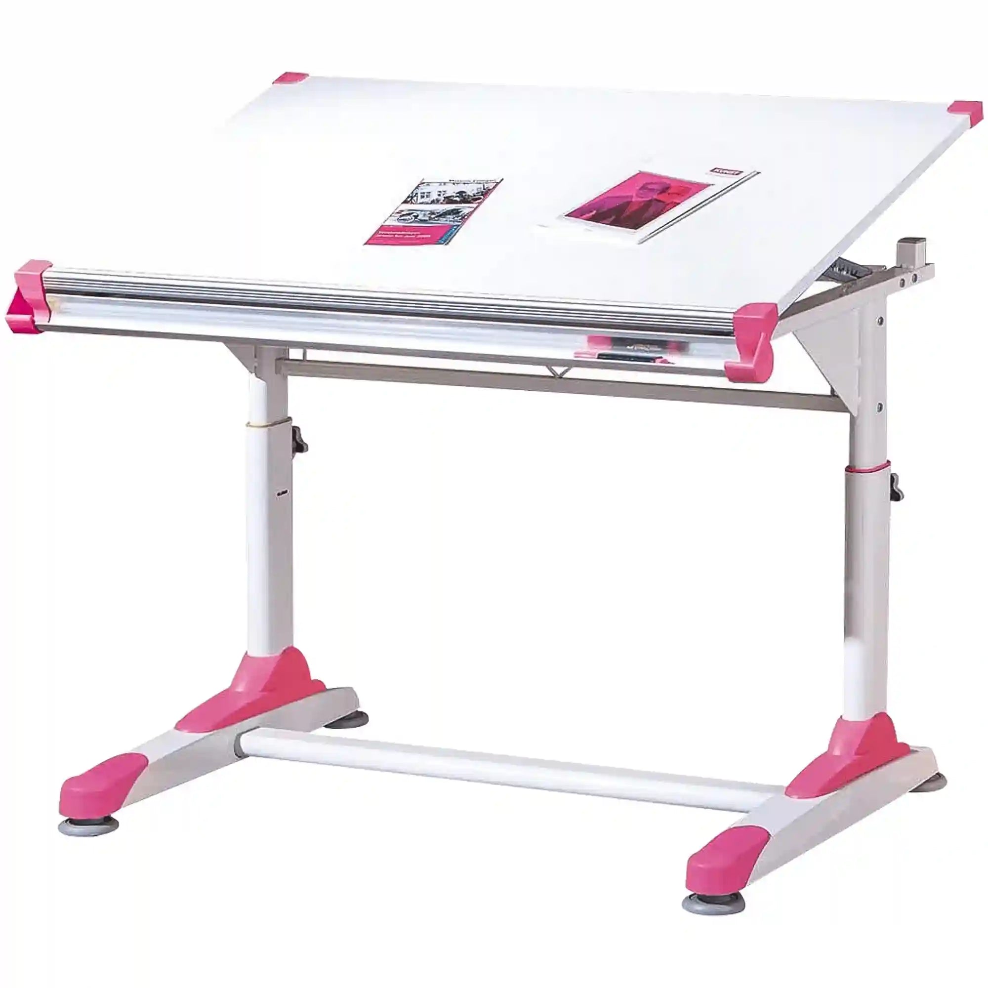 Masa birou HOUSTON OCN-37285, alb/roz