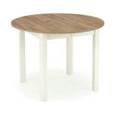 Masa bucatarie rotunda RINGO, stejar/alb, PAL furniruit, 102/142x102x76 cm