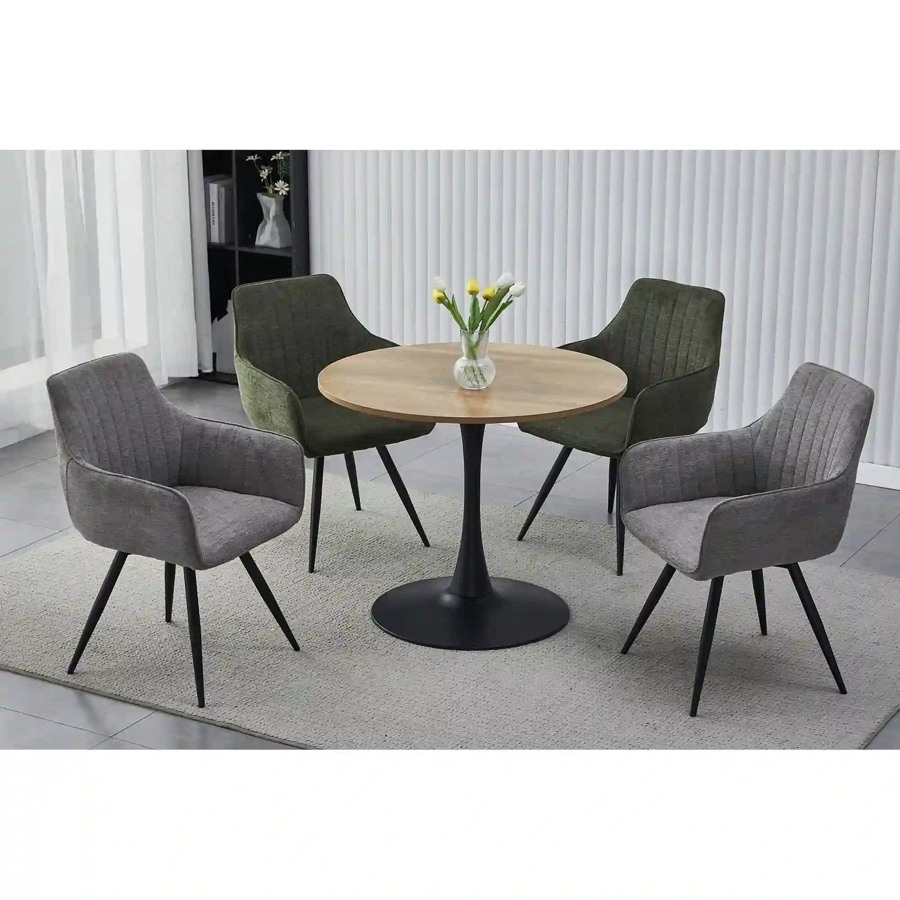 Masa DETROIT OCN-39381, stejar/negru mat