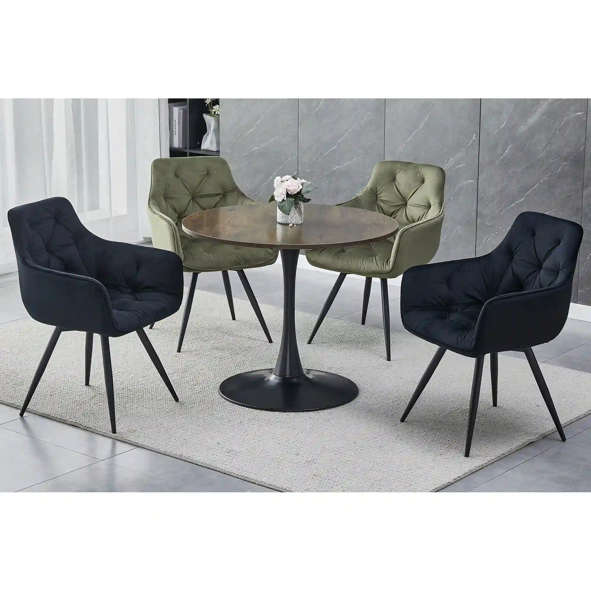 Masa DETROIT OCN-39382, nuc/negru mat