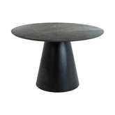 Masă rotundă gri închis, cu design modern, ideală pentru living – primabucata