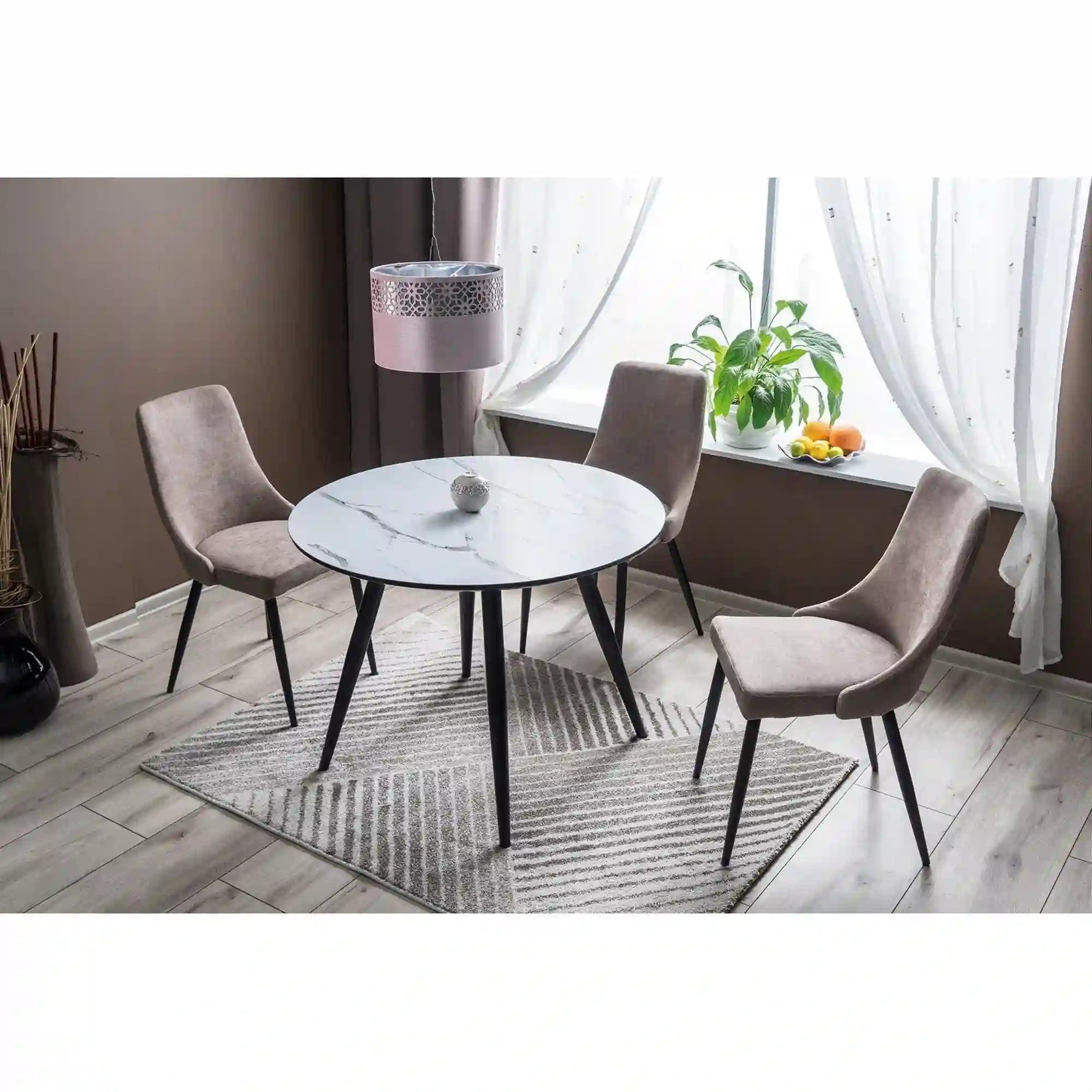 Masa DETROIT OCN-39472, alb/negru