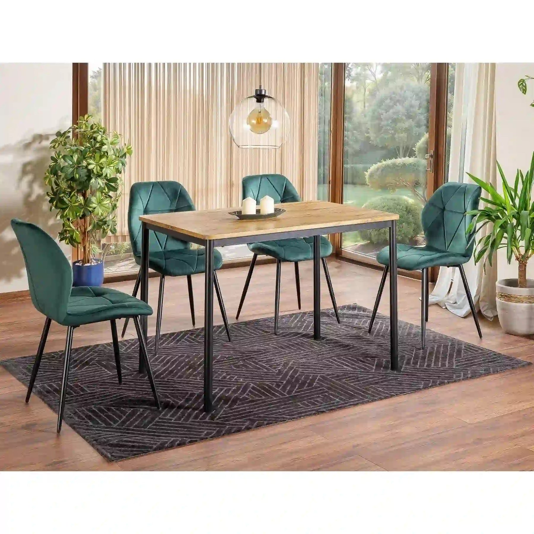 Masa DETROIT OCN-39522, stejar artisan/negru