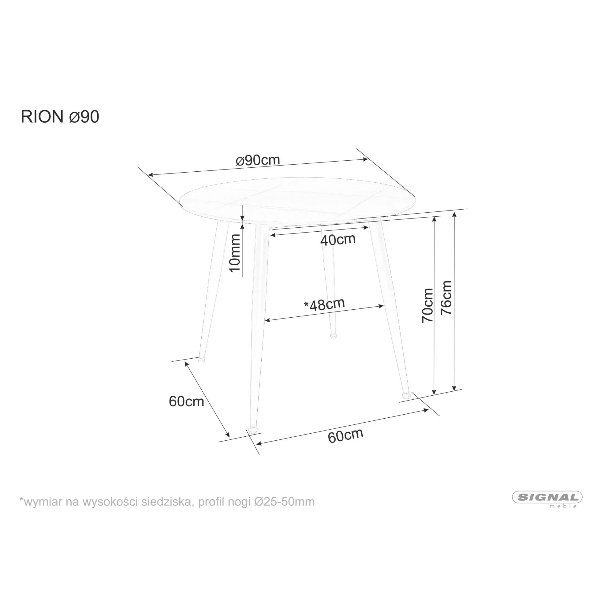 Masa DETROIT OCN-39525, alb/negru