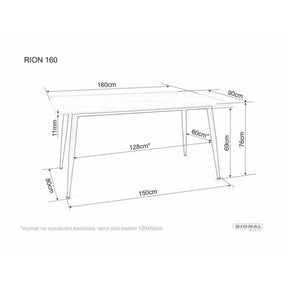 Masa DETROIT OCN-39529, negru