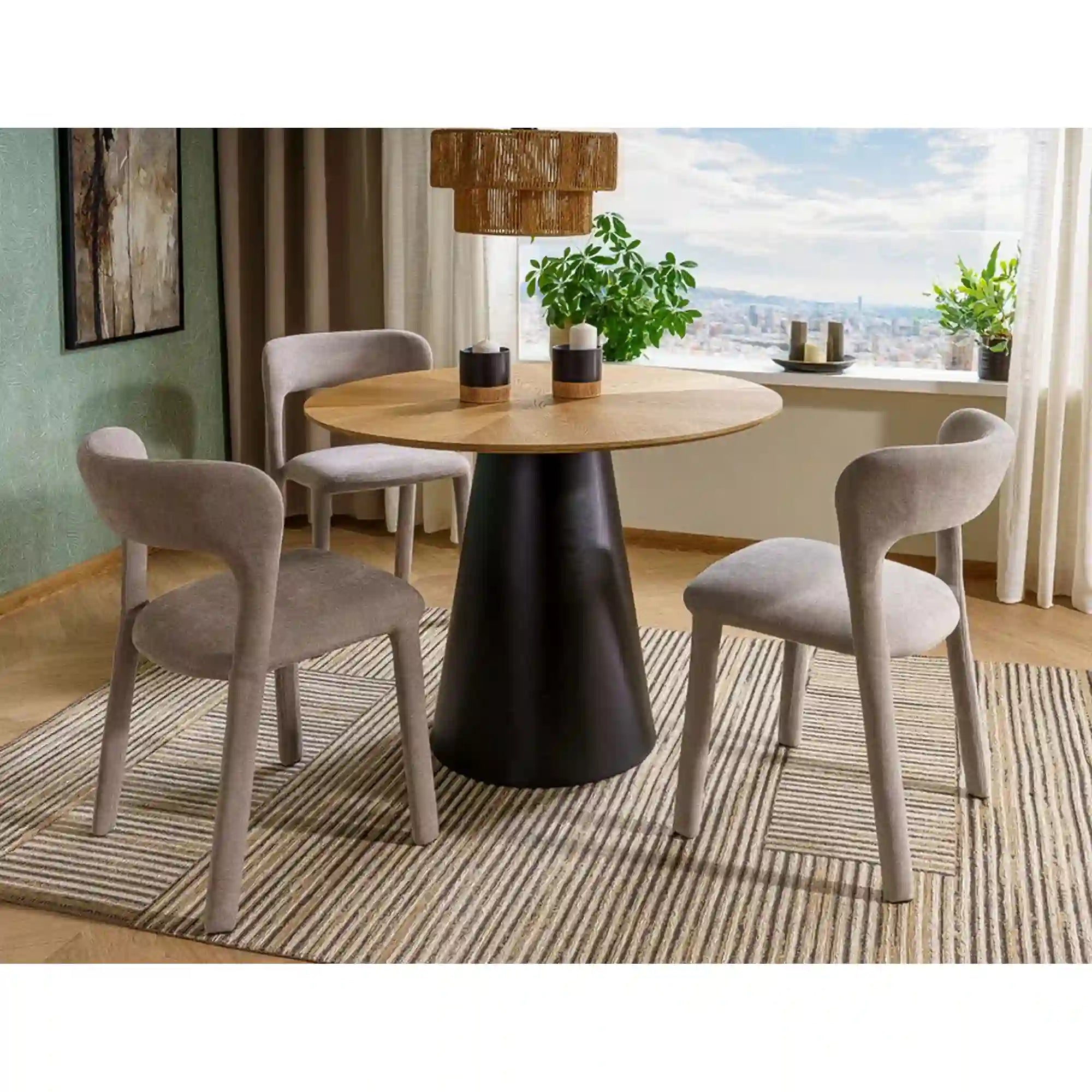 Masa DETROIT OCN-39590, stejar/negru