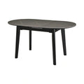 Masa extensibila ARES, ceramica/MDF/metal, gri antracit cu efect de marmura/negru, 120-150×85×76 cm