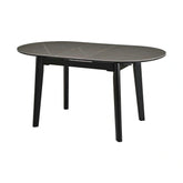 Masa extensibila ARES, gri cu efect de marmura/negru, ceramica/metal, 120/150x85x76 cm