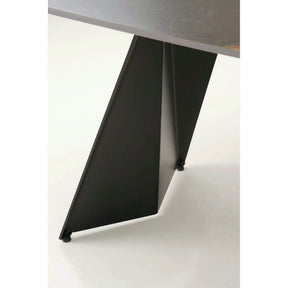 Masa extensibila ARMANI, negru cu efect de marmura/negru, piatra sinterizata/otel, 165-241x90x77 cm
