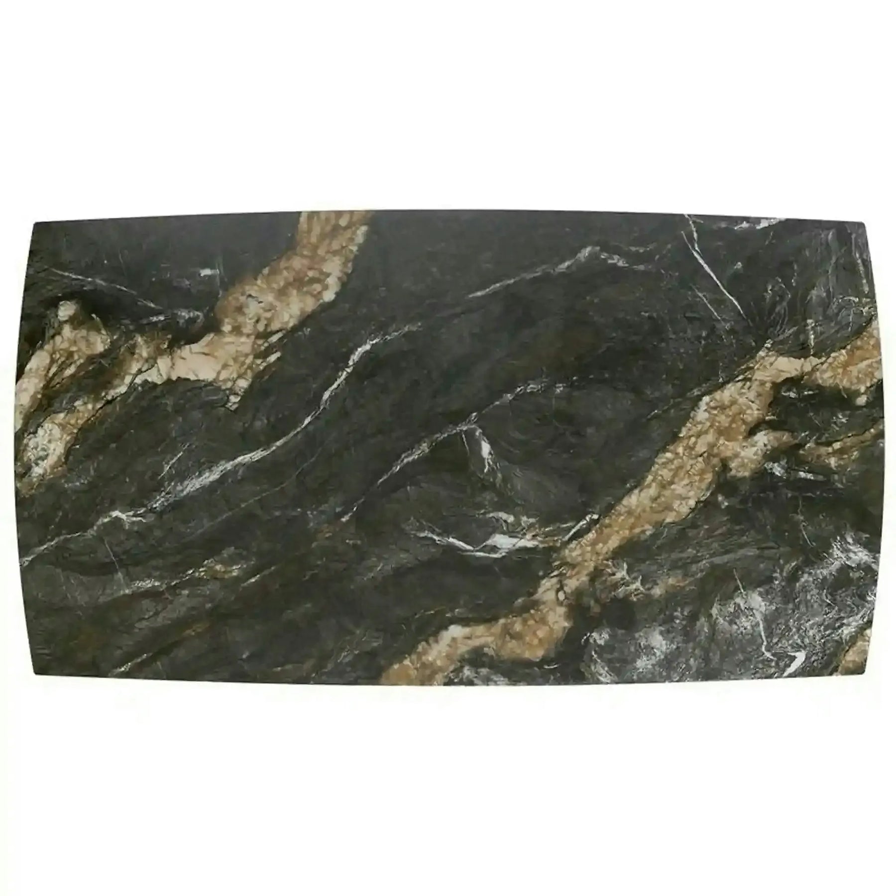 Masa extensibila ARMANI, negru cu efect de marmura/negru, piatra sinterizata/otel, 165-241x90x77 cm