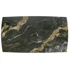 Masa extensibila ARMANI, negru cu efect de marmura/negru, piatra sinterizata/otel, 165-241x90x77 cm