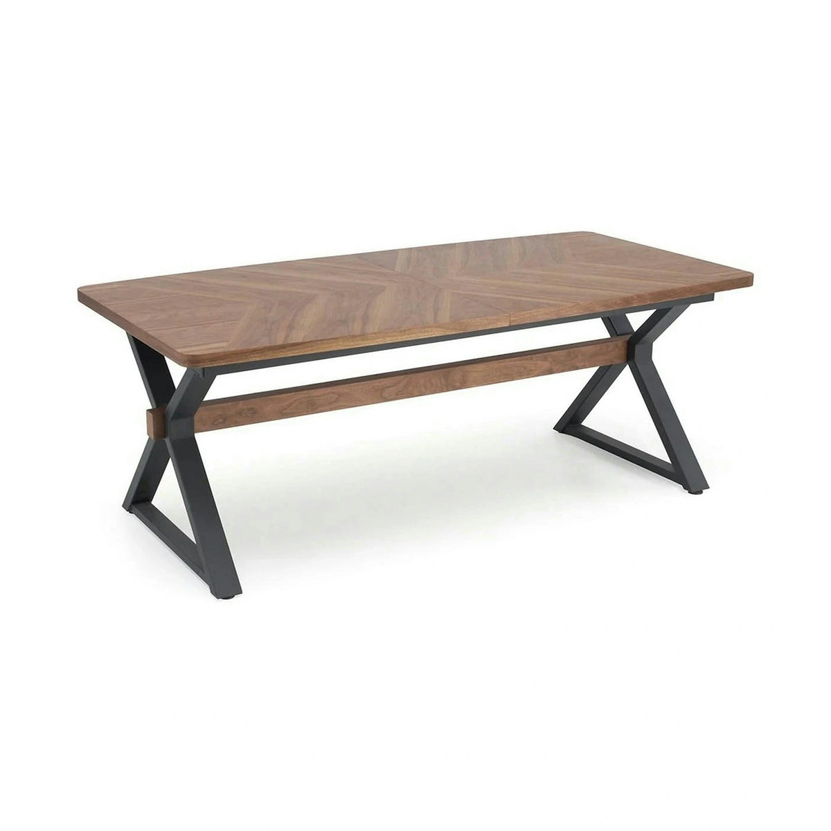 Masa extensibila BARON, nuc/negru, 200-350x100x75 cm