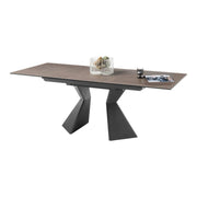 Masa extensibila ROBINSON, maro/negru, ceramica/sticla securizata, 160/210x90x76 cm