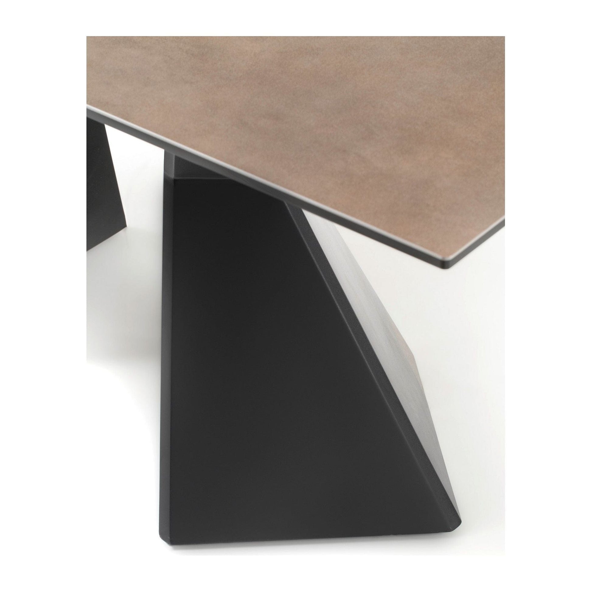 Masa extensibila ROBINSON, maro/negru, ceramica/sticla securizata, 160/210x90x76 cm