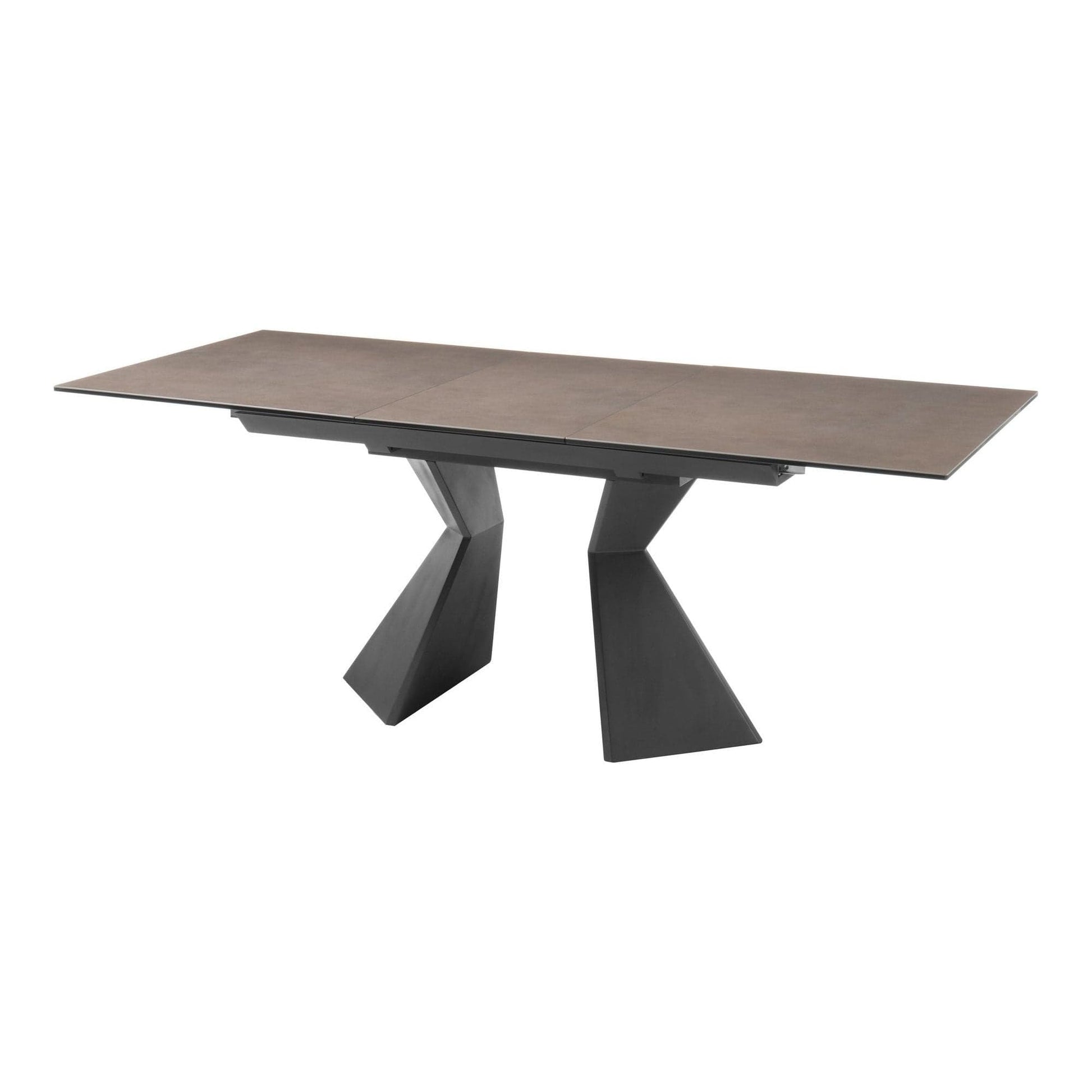 Masa extensibila ROBINSON, maro/negru, ceramica/sticla securizata, 160/210x90x76 cm