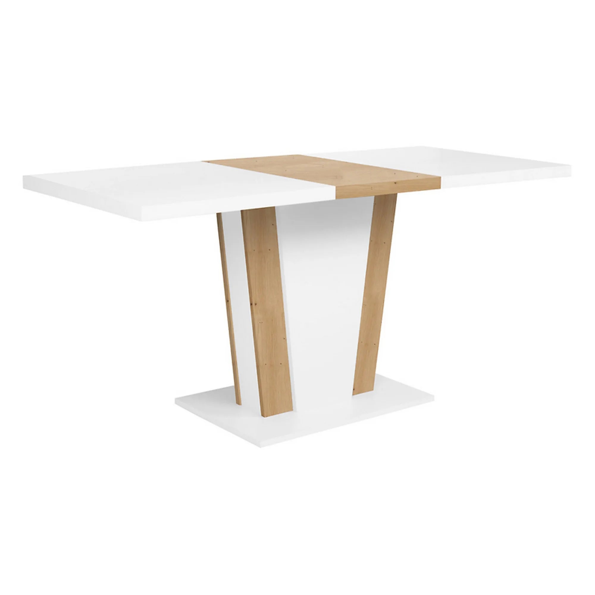 Masa extensibila BERGEN OCN-29127, alb/stejar artisan